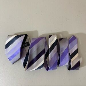 Kenneth Cole Reaction Striped Silk Tie Purple/Black